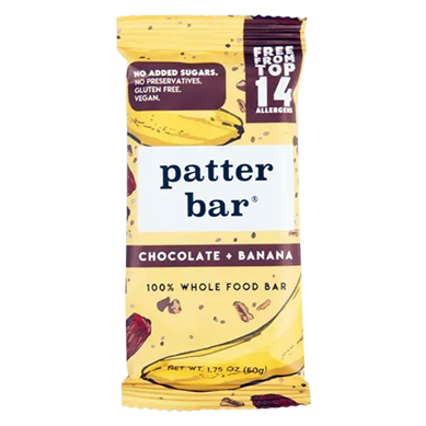 Patterbar Banana Chocolate Energy Bar – Plant-Based Snack