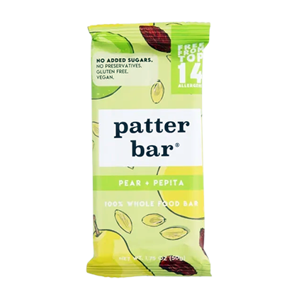 Patterbar Pear & Pepita Energy Bar – Plant-Based Whole Food Snack
