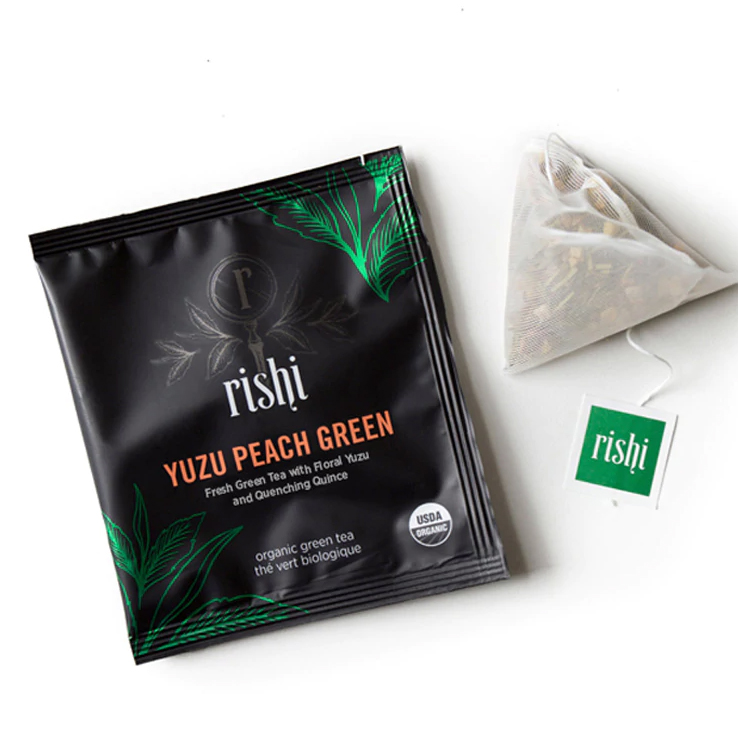 Rishi Certified Organic Kosher Yuzu Peach Green Tea Price per 50