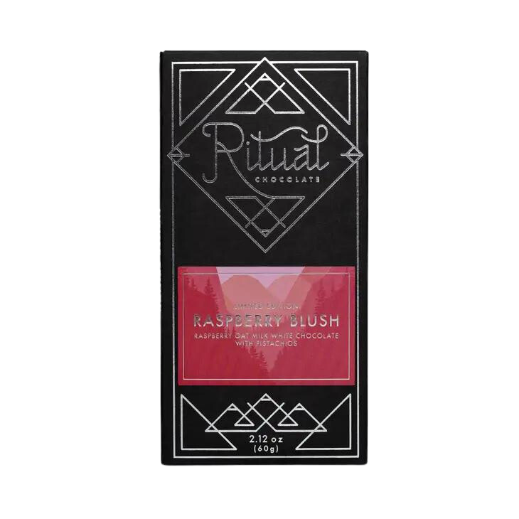 Raspberry Blush, Raspberry Oat Milk White Chocolate with Pistachios