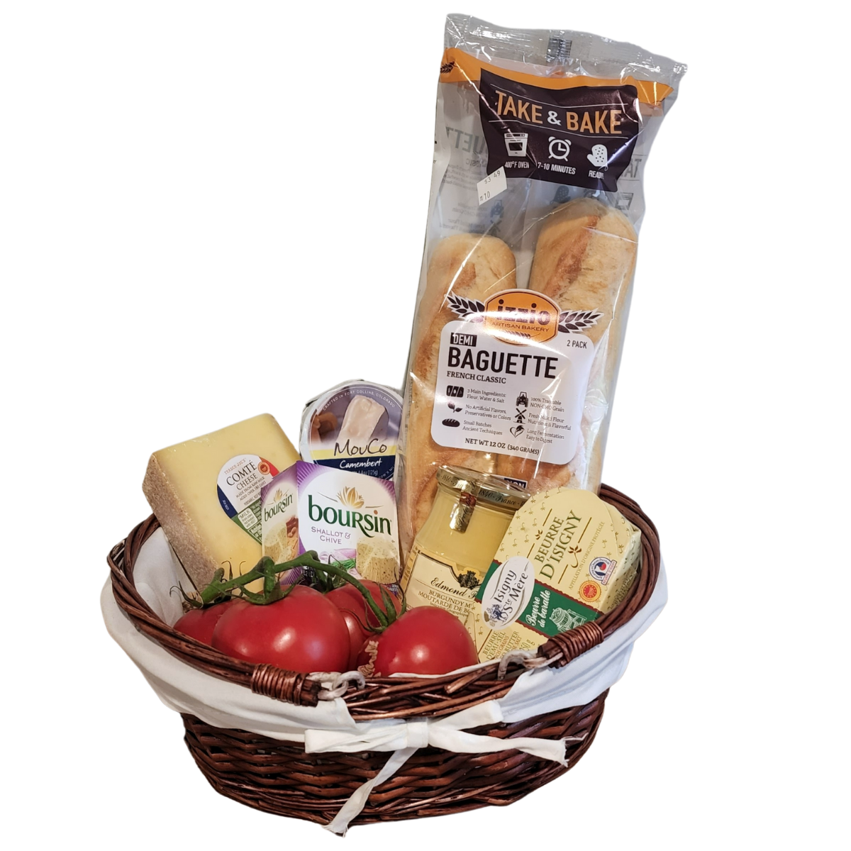 The Cheezy Frenchman Baguette and Cheese Sandwich Basket