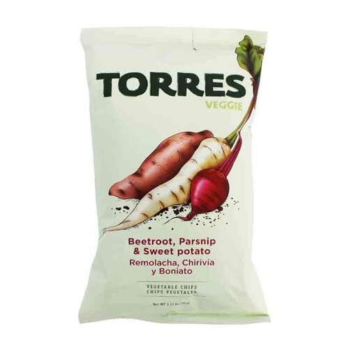 Torres Vegetable Chips Beetroot Parsnip and Sweet potato 90 Gram