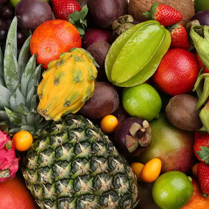 Seasonal Tropical Fruits per serving, Organic Available ! Start at 5 servings