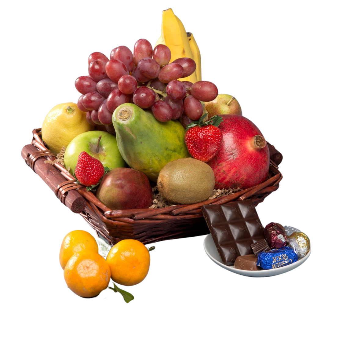 Fresh fine Fruit and local Colorado Chocolate basket , organic is available