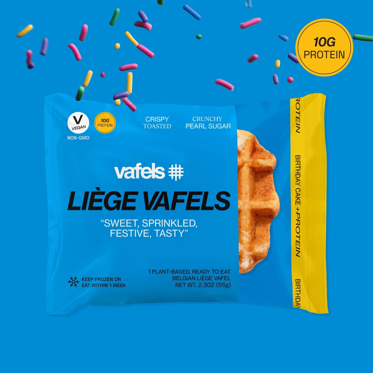 Vafels Liège Birthday Waffle – 100% Plant-Based** 10 grams Protein