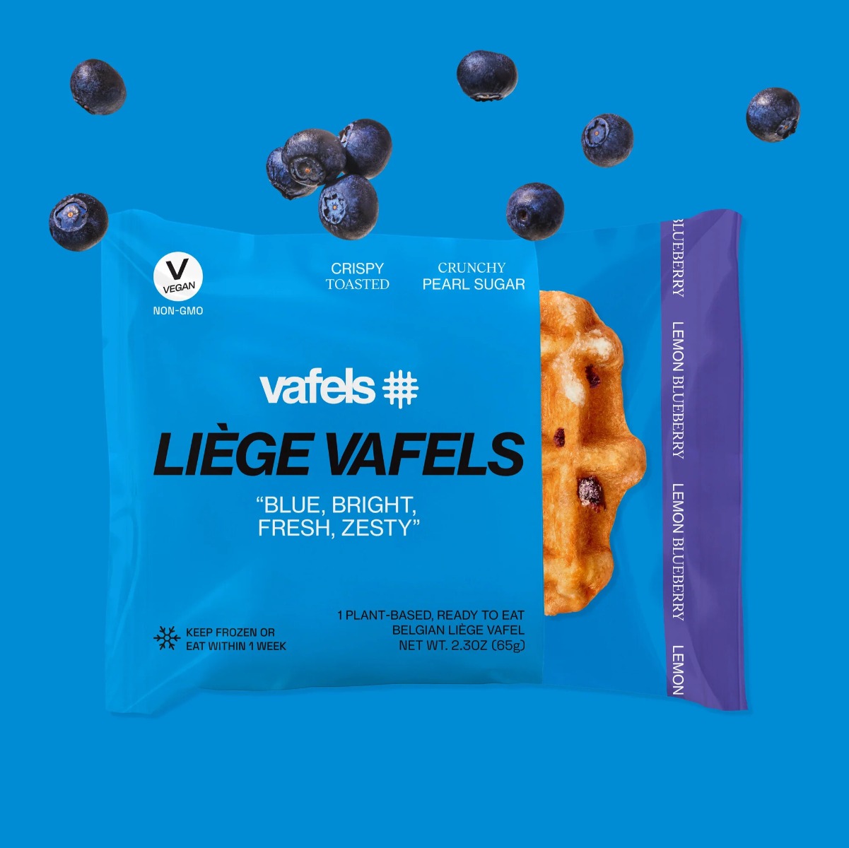 Vafels Liege lemon blueberry waffles 100 % plant based !