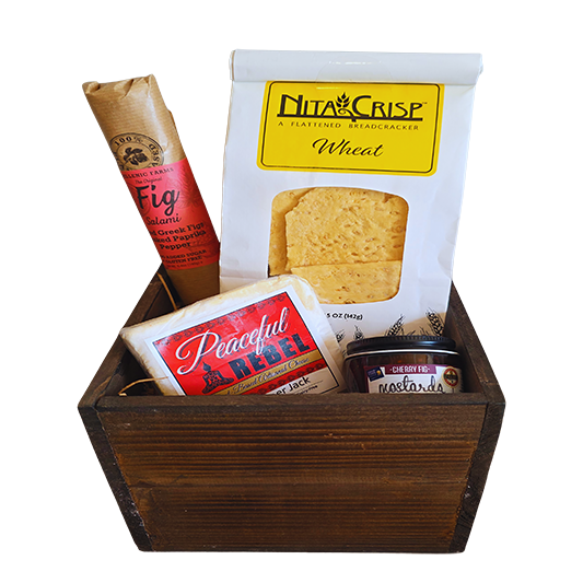 Mini Vegan Charcuterie Crate – Plant-Based Cheese, Vegan Salami & Mostarda Gift Box